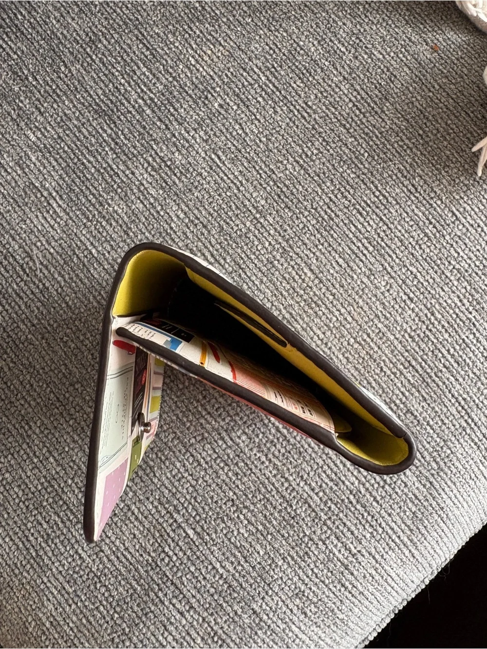 kate spade multicolor book-print compact wallet